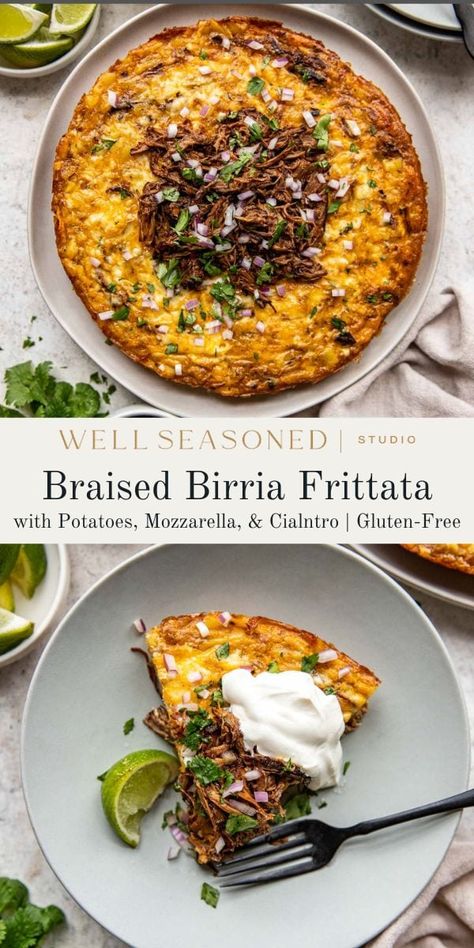 Birria Frittata (For Leftover Birria de Res) Birria Breakfast Ideas, Birria Leftover Recipes, Birria Breakfast, Leftover Birria Ideas, Leftover Birria, Birria Recipes, Mexican Frittata, Tacos Breakfast, New Breakfast Ideas