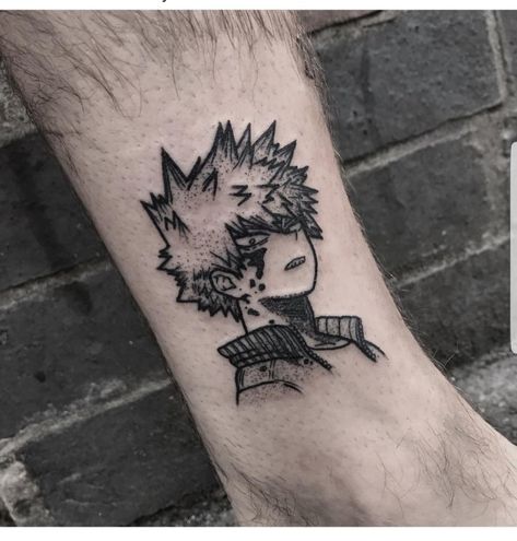 Bakugou Tattoo. It's beautiful! Bakugou Tattoo, Mha Tattoos, My Hero Academia Tattoo, Hero Tattoo, Naruto Tattoo, Pokemon Tattoo, Dope Tattoos, Anime Tattoos, Tattoo Flash