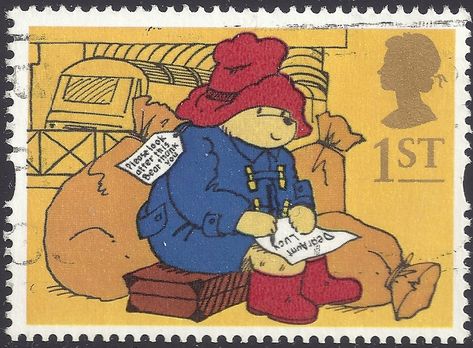 Oso Paddington, Uk Stamps, Paddington Station, طوابع بريد, Postage Stamp Design, Postage Stamp Art, Paddington Bear, Post Stamp, Childrens Stories