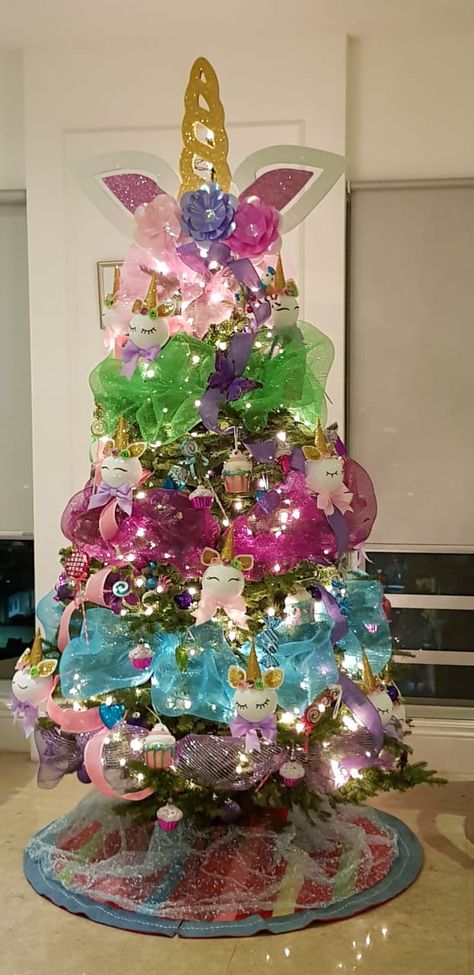 Unicorn Theme Christmas Tree, Unicorn Tree Christmas, Unicorn Christmas Tree Topper, Unicorn Tree Topper, Unicorn Christmas Tree Ideas, Unicorn Wreath Diy, Unicorn Tree, Unicorn Christmas Tree, Unicorn Wreath