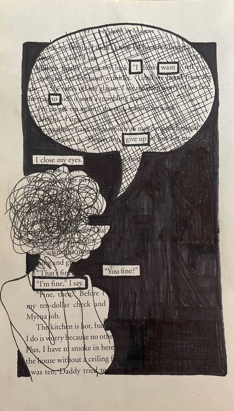 Black Out Poetry Art Inspiration, Black Out Poetry Art Ideas, Black Out Poems Art, Found Poetry Art, Black Out Poetry Ideas, Literature Drawing Ideas, Blackout Poetry Ideas, Blackout Poems Art, Black Out Poetry Art