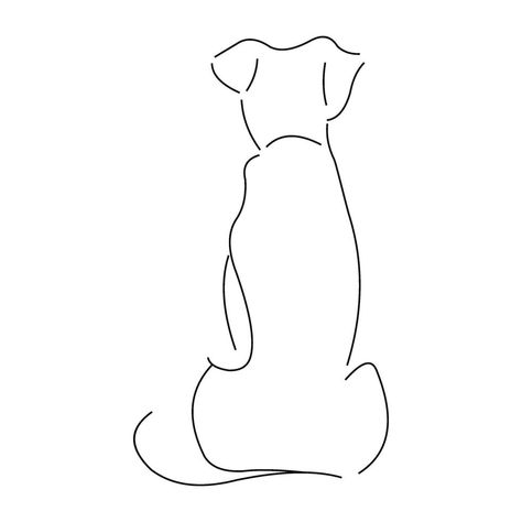 Fine Line Boxer Dog Tattoo, Continuous Line Dog Tattoo, Dog Line Art Tattoo Labrador, Dog Siloute Tattoo, Lab Silhouette Tattoo, Dog Outline Tattoo Silhouettes, Jack Russell Tattoo Outline, Minimalist Dog Tattoo Line Drawings, One Line Dog Drawing