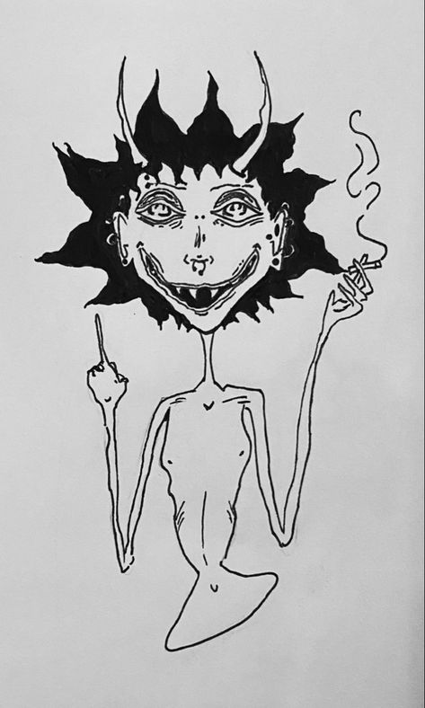 Ghost Drawing Reference Scary, Whimsical Art Style, Funky Art Sketchbook, Weird Sketches Easy, Trash Art Drawing, Grunge Art Drawing, Grunge Gifts Ideas, Funky Drawing Ideas, Weird Art Sketches