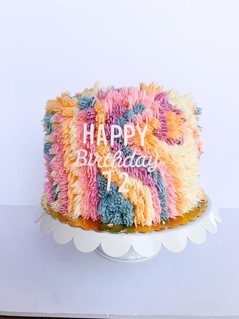 Rainbow Shag Cake, Shag Birthday Cake, Shaggy Birthday Cake, Fuzzy Cake, Shaggy Cake, 26th Birthday Cake, Shag Cake, 26 Birthday Cake, 13 Birthday Cake