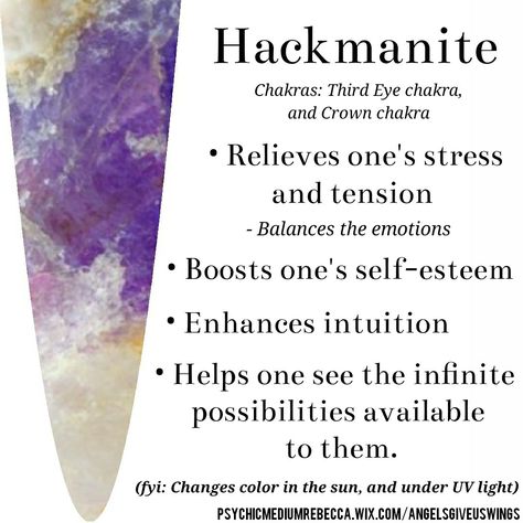 Hackmanite crystal meaning Hackmanite Crystal Meaning, Crystal Magick, Better Mental Health, The Chakras, Gemstone Properties, Crystals Healing Properties, Spiritual Crystals, Gemstone Meanings, Crystal Therapy