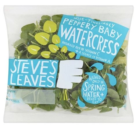 Sara Strand › Steve’s Leaves Salad Packaging, Vegetable Packaging, Packing A Cooler, Graphic Design Packaging, Watercress, Pretty Packaging, Creative Packaging, Packaging Design Inspiration, Print Packaging