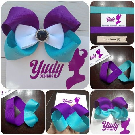 Boutique Hair Bows Diy, Diy Baby Hair Bows, Diy Gift Bow, Diy Baby Bows, Hair Bows Diy Ribbon, Stacked Hair Bow, Girls Hair Bows Diy, Homemade Bows, Diy Hair Accessories Ribbon