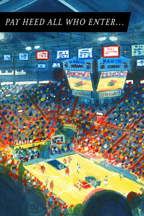 Kansas University Jayhawks, University Of Kansas Wallpaper, Kansas University Aesthetic, University Of Kansas Aesthetic, Ku Football, Allen Fieldhouse, Basketball Painting, Ku Art, Kansas Basketball