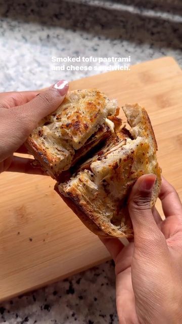 Plant Based Recipe on Instagram: "SMOKED TOFU PASTRAMI & CHEESE SANDWICH  @nutculture Credit By @browngirlvegan_ Please Support & Follow @browngirlvegan_ For More Vegan Recipe!!! . . . . ➡️ "Get New The Complete New Vegan Cookbook Over 100+ Vegan Recipes & Including 30-Day Meal Plan" LINK IN OUR BIO 🔗 @plant.based.recipe . . . . 15% off with code ‘browngirlvegan15’ - You can find the link in my highlights! This is hands down one of my favourite vegan cheeses - it’s tangy, creamy and tastes Tofu Pastrami, Smoked Tofu, Plant Based Recipe, Vegan Mayo, Garlic Cheese, Extra Firm Tofu, Vegan Cookbook, Cheese Sandwich, Sliced Tomato