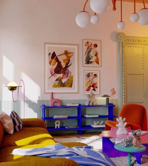 A BRIGHT IDEA | A thoughtfully placed burst of color can transform a space, breathing life into every corner ✨🎨 We adore the bold primary hues that energize each of these spaces designed and artworked by @janskacelikart #Livingetc #DopamineDecor #ColorfulHome #InteriorDesign Primary Color Home Decor, Primary Color Bedroom, Primary Colors Aesthetic, Color Bedroom, Living Etc, Bright Decor, Pop Of Color, Childrens Bedrooms, Space Design