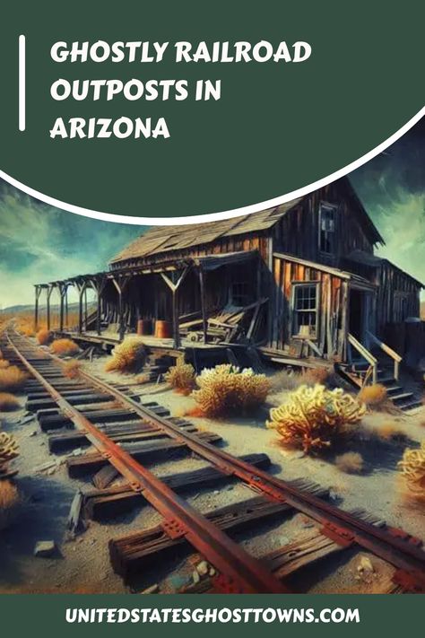 Curious why ghostly railroad outposts haunt Arizona? Imagine the dwindling resources and economic decline that left these lonely stations abandoned. Abandoned Power Station, Western Ghost Town, Haunted Arizona, Ghost Towns Of America, Arizona Ghost Towns, Abandoned Train Station, Abandoned Town, Visit Arizona, Haunted History