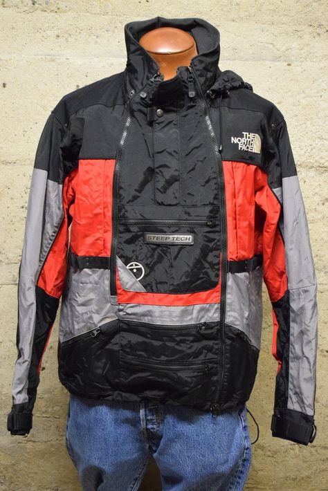 Vintage 1990s the North Face Steep Tech Gore-tex Jacket - Etsy Tnf Jacket, North Face Steep Tech, Jacket Streetwear, Streetwear Sportswear, Gore Tex Jacket, Custom Jacket, Vintage Jackets, North Face Backpack, Vintage Sports