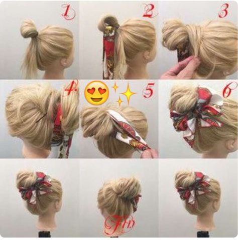 Easy Hair Dos, Hair Updos Tutorials, Hair Arrange, Makeup Wedding, Scarf Fashion, Penteado Cabelo Curto, Long Straight Hair, Everyday Hairstyles, Hair Dos