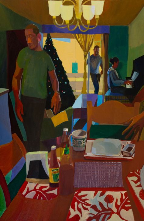 Paintings by Mikey Yates reflect nomadic family life as a child growing up with military parents | Creative Boom Narrative Art, Patterned Chair, Story People, Its Nice That, Military Family, Contemporary Fine Art, Visual Diary, Sweet Memories, Art Background