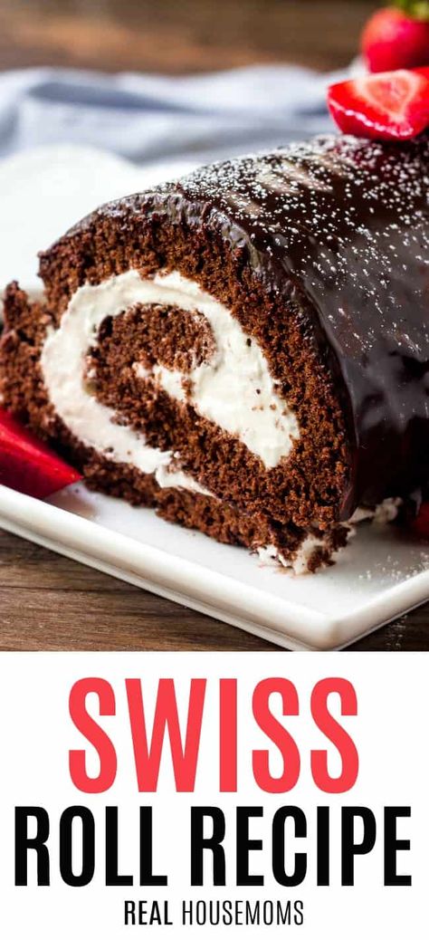 Savory Desserts, Cake Marshmallow, Fancy Deserts, Cake Decorating Chocolate, Swiss Roll Cakes, Swiss Cake, Pie Ideas, Chocolate Swiss Roll, Decorating Chocolate