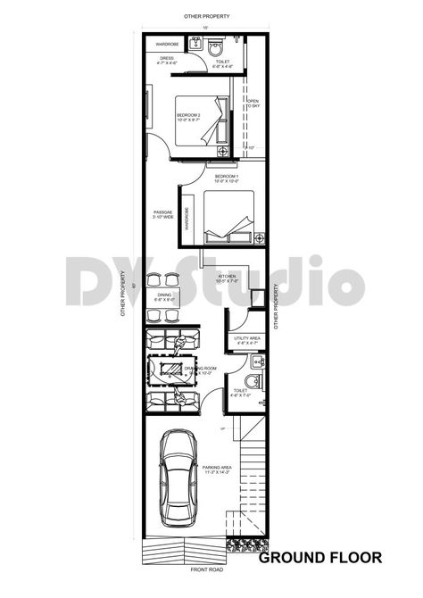 15X60 House Design - Home Decor Ideas Almira Design, Smart House Plans, Plans Interior Design, 20x40 House Plans, House Structure, Engineering Notes, Narrow House Plans, 2bhk House Plan, Asian House