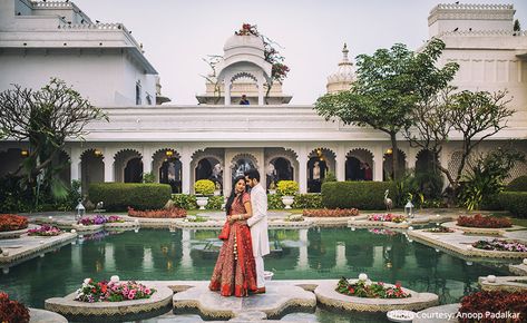 Meha and Nikunj’s Pre-Wedding Shoot at Udaipur’s Taj Lake Palace, Rajasthan - WeddingSutra Blog Pelli Photos, Taj Lake Palace, Rajasthan Wedding, Indian Destination Wedding, Prewedding Shoot, Udaipur India, Photoshoot Outdoor, Palace Wedding, Shoot Poses