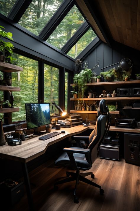 Modern Home Offices, Home Studio Setup, Inspire Me Home Decor, Home Office Setup, Dream House Decor, Home Office Design, House Inspo, Dream Home Design, Computer Desk