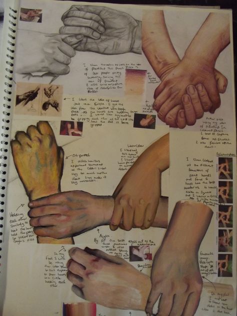 Fine Art Sketchbook, Sketchbook Layout, Art Alevel, Gcse Art Sketchbook, A Level Art Sketchbook, Drawing Hands, Web Images, Art Theme, Sketchbook Ideas