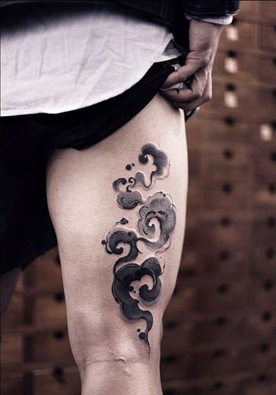 Cloud Tattoo, Fire Tattoo, Great Tattoos, Tattoo Design Drawings, Blackwork Tattoo, Japanese Tattoo, Body Tattoos, A Tattoo, Tattoo Sketches