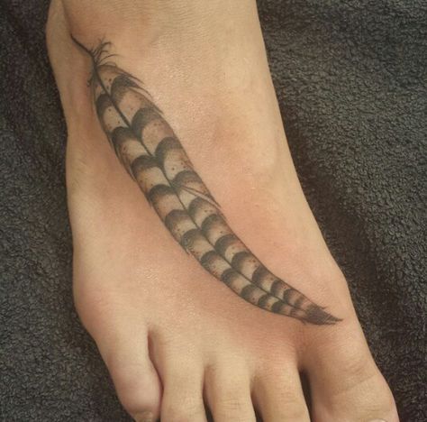 Pheasant feather tattoo on foot Pheasant Feather Tattoo, Pheasant Tattoo, Feather Quote, Feather Quotes, Tattoo On Foot, Sleeve Inspiration, Tattoo Feather, Pheasant Feather, Pheasant Hunting