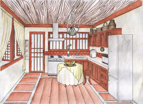 filipino inspired kitchen by bob bernabe, via Flickr Filipino Kitchen Design, Modern Filipino Interior, Filipino Kitchen, Kitchen Design Philippines, Filipino Architecture, Resort Architecture, Filipino Culture, Interior Design Boards, Color Pencil