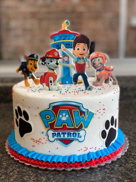 Paw Patrol Cake One Tier, Power Patrol Cake, Paw Patrol Mini Cake, Paw Patrol Cake 2nd Birthday, Paw Patrol Diy Cake, Paw Patrol Cake Simple, Pow Patrol Cakes, Cake Paw Patrol Boy, Paw Patrol Cake Ideas Boys