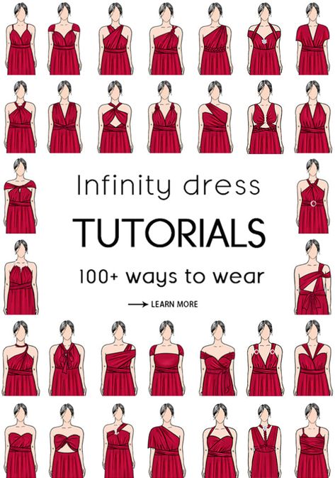 How To Tie Infinity Dress Tutorials, Wrap Ankara Dress, How To Tie Infinity Dress, Infinity Dress Plus Size, Infinity Dress Tutorial, Infinity Dress Ways To Wear, Infinity Dress Styles, Vestido Convertible, Bridesmaid Dresses Short