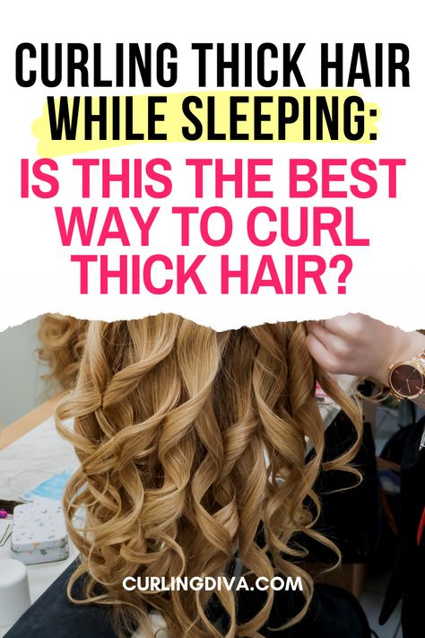 Curling thick hair while sleeping - Is this the best way to curl thick hair? No Curling Iron Curls Hair Hacks, Best Curlers For Thick Hair, Pillowcase Curls, How To Curl Hair Overnight Without Heat, How To Use Rags To Curl Hair, Overnight Curls For Thick Hair, Curl Thick Hair Fast, Best Heatless Curls Overnight Thick Hair, Overnight Hair Curling Tricks