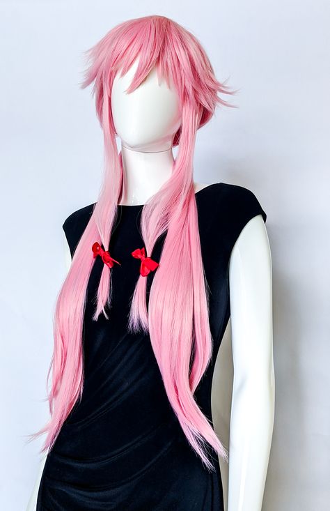 Long Front Bangs, Yuno Cosplay, Future Diaries, Mirai Nikki Future Diary, Front Bangs, Yuno Gasai, Pink Wig, Akame Ga, Easy Costumes