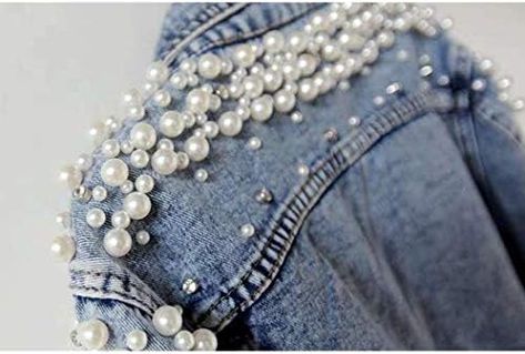 Denim And Pearls, Short Denim Jacket, Denim Jeans Jacket, Denim Jacket Short, Short Jean, Amazon Buy, Denim Crafts, Short Denim, Denim Coat Jacket