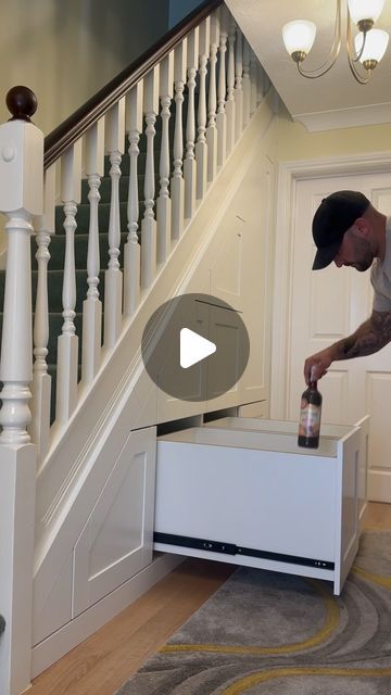 Jon Lewis on Instagram: "Under Stairs Wine Storage ✨  #understairstorage #winelover #wine #newreel #asmr #asmrsounds #interior #storagesolutions #satisfying #satisfyingvideos #explorepage #uk #carpentry #woodworking" Under Stair Landing Storage, Under Stairs Storage Pantry, Under Stairs Ideas Storage, Under Stairs Wine Storage, Stairs Wine Storage, Under Stairs Storage Cupboard, Under Stairs Cupboard Storage, Under Stairs Wine, Under Stairs Drawers