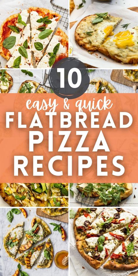 When you’re craving pizza but need an easy and quick dinner, make one of these homemade flatbread pizza recipes! Use store-bought or homemade naan flatbread, add your toppings, and bake. In 15-minutes you will have a delicious meal or appetizer ready to devour. Nan Flatbread Recipes, Naan Flatbread Pizza, Pita Flatbread Ideas, Flatbread Dinner Ideas, Flat Bread Pizza Recipe Easy, Flatbread Bar, Vegetarian Flatbread Recipes, Flatbread Topping Ideas, Flatbread Dinner