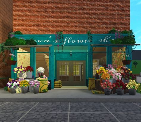 Bloxburg Manequin, Flower Shop Bloxburg Interior, Flower Store Bloxburg, Bloxburg Flower Stand, Bloxburg Grocery Store Exterior, Convience Store Bloxburg, Bloxburg Flower Shop Ideas Interior, Bloxburg City Shop Ideas, Bloxburg Flowershop