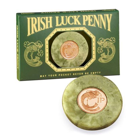 Lucky Irish Penny | The Green Head Irish Dinner, Irish Wedding Rings, Irish Earrings, Connemara Marble, Irish Eyes Are Smiling, Irish Decor, Erin Go Bragh, Gift Catalog, Irish Design