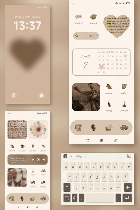 Aesthetic Theme For Keyboard, Sweater Weather Lyrics, Aesthetic Homescreen Layout, Music Widget, Android Organization, App Aesthetic, App Wallpaper, Aesthetic Layout, Aesthetic Widgets