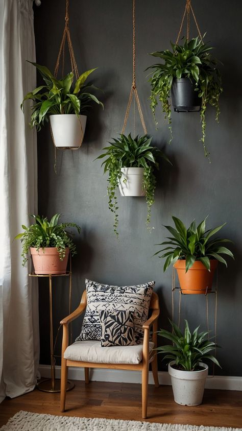 Home decor with indoor plants Plant Corner Living Room, Plants Store, Easy Care Houseplants, Plant Corner, Inside Garden, Corner Plant, Corner Decor, Nature Indoors, Desk Set