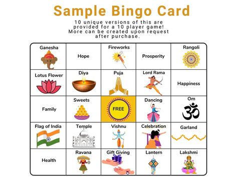 Diwali Bingo Game Activity - Etsy India Bollywood Party Games, Bollywood Theme Party Games, Indian Games Traditional, Unique Party Games, Traditional Games Of India, Bollywood Theme Games Kitty, Diwali Games, Ganesha Rangoli, Senior Living Activities