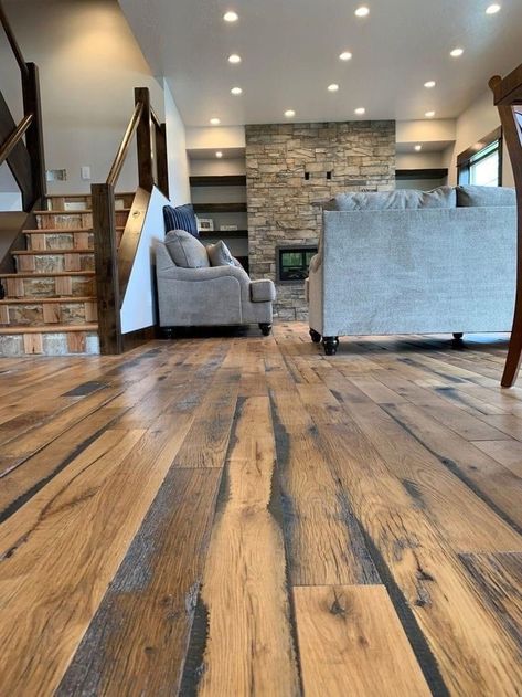 Mountain House Flooring, Pallet Board Flooring, Distressed Flooring, Laminate Flooring Ideas, Barn Wood Flooring, Pallet Flooring, Studio Flooring, Distressed Hardwood Floors, Swamp House