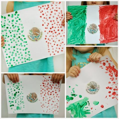 Mexican Flag Craft for Kids for Cinco de Mayo Holidays Activities, Mexico Crafts, Around The World Theme, Mexican Independence Day, Toddler Curriculum, Teaching Holidays, Flag Crafts, Mexican Crafts, Mexican Flag