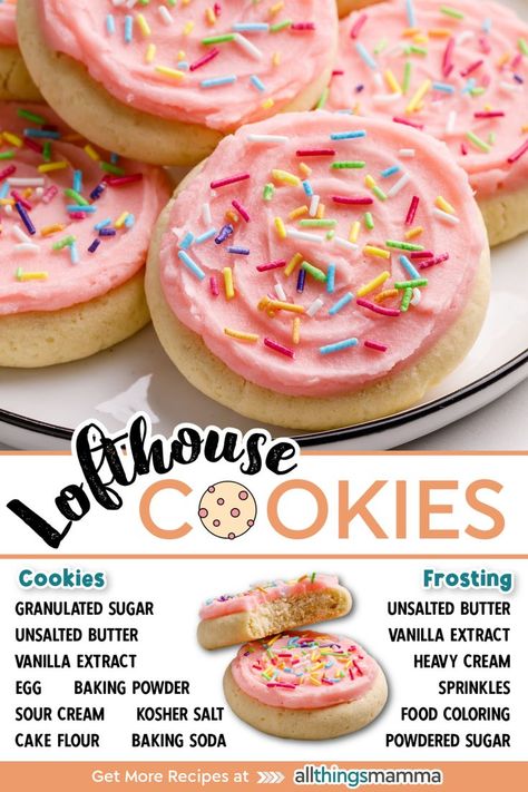 Lofthouse Cookie Recipe, Lofthouse Cookies, House Cookies, Sweet Treats Recipes, Sweet Snacks Recipes, Loft House, Delicious Snacks Recipes, Homemade Desserts, Easy Baking Recipes