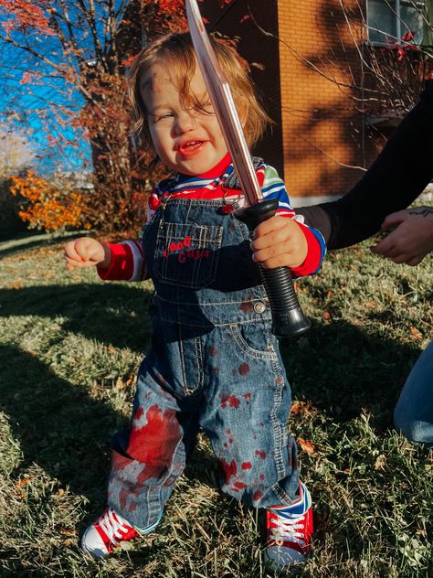 toddler costume, chucky costume, diy baby costume, diy chucky costume, chucky halloween, toddler girl costume Chucky Baby Costume, Chucky Halloween Costume Toddler, Baby Chucky Costume, Toddler Chucky Costume, Diy Chucky Costume, Halloween Toddler Girl, Toddler Girl Costume, Chucky Halloween Costume, Diy Girls Costumes