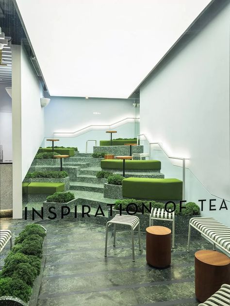 Tiered Seating, Hidden Lighting, Design Café, Black Tiles, Outdoor Seat, Soft Seating, Hangzhou, Corner Designs, Cafe Interior