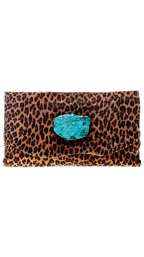 ●•‿✿⁀Animal Print‿✿⁀•● Turquoise Purse, Personalized Clutch, Leopard Clutch, Wedding Bags, Wallets For Women Leather, Calf Hair, Bags Purses, Fashion Room, Fold Over