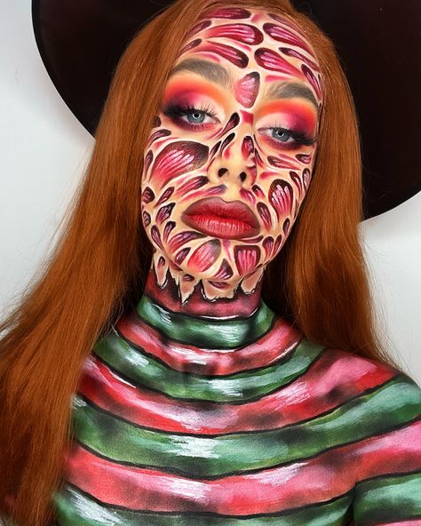 Nightmare On Elm Street Makeup, Freddy Makeup, Street Makeup, Cosplay Inspo, Special Fx Makeup, Face Art Makeup, Art Makeup, 31 Days Of Halloween, Fx Makeup