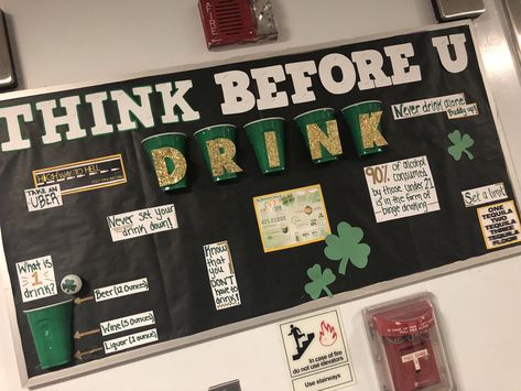 Informational Ra Bulletin Boards, Drinking Bulletin Board Ra, Sophomore Bulletin Boards, Safe Drinking Bulletin Board, Ra Alcohol Bulletin Boards, March Bulletin Board Ideas College, March Ra Bulletin Boards, Informational Bulletin Board, Alcohol Bulletin Board