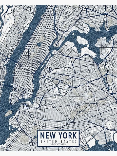 New York Map, City Maps Illustration, Manhattan Poster, Nyc Map, Map Projects, New York City Map, Poster City, New York Poster, Urban Street Art