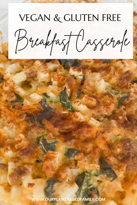 Vegan Breakfasts Easy, Vegan Breakfast Ideas For A Crowd, Vegan Breakfast Potluck Ideas, Egg Free Breakfast Casserole, Vegan Breakfast Casseroles, Gluten Free Vegan Brunch Recipes, Vegan Breakfast Bake, Plant Based Breakfast Casserole, Vegan Gluten Free Brunch