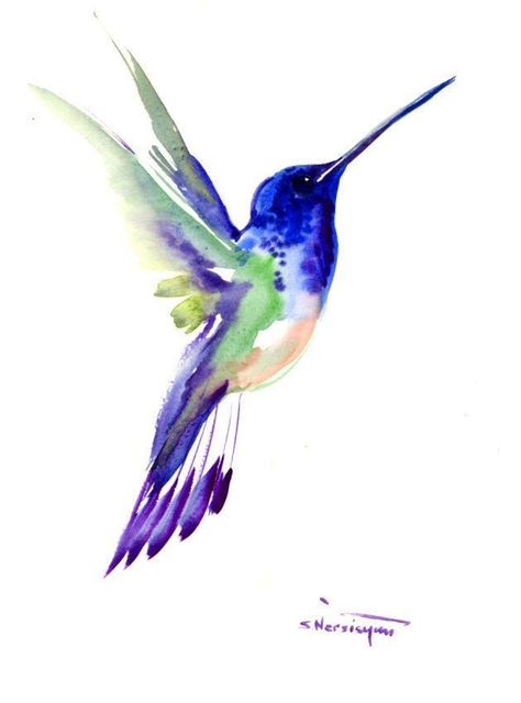 Minimalist Hummingbird, Flying Bird Art, Hummingbird Artwork, Hummingbird Drawing, Hummingbird Wall Art, Hummingbird Pictures, Watercolor Hummingbird, Hummingbird Painting, Bird Watercolor Paintings