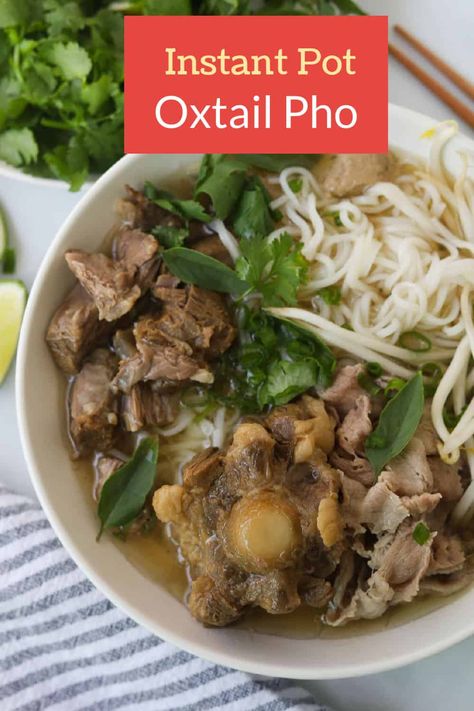 Oxtail Pho Recipe, Instant Pot Pho Recipe, Oxtail Pho, Pho Soup Recipe, Beef Oxtail, Pho Noodle Soup, Pho Soup, Pho Recipe, Oxtail Recipes